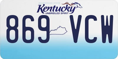 KY license plate 869VCW