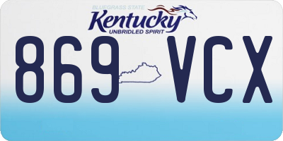 KY license plate 869VCX
