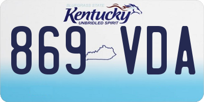 KY license plate 869VDA