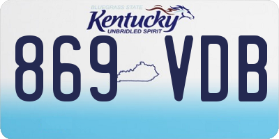 KY license plate 869VDB