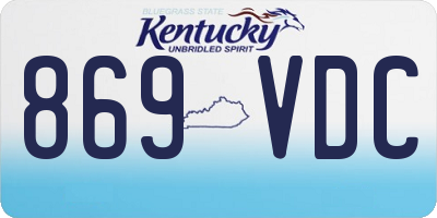 KY license plate 869VDC