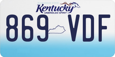 KY license plate 869VDF