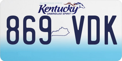 KY license plate 869VDK