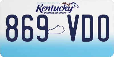 KY license plate 869VDO