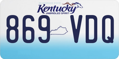 KY license plate 869VDQ