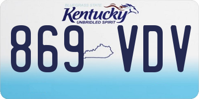 KY license plate 869VDV