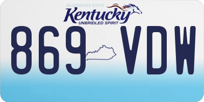 KY license plate 869VDW