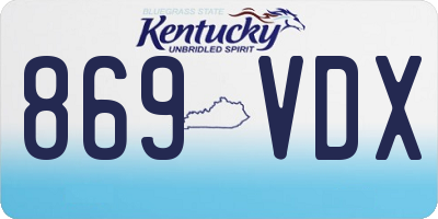 KY license plate 869VDX