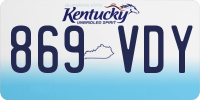 KY license plate 869VDY