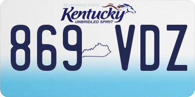 KY license plate 869VDZ