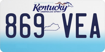 KY license plate 869VEA
