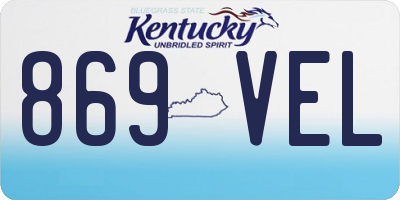 KY license plate 869VEL