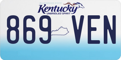 KY license plate 869VEN