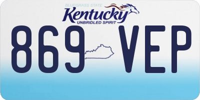 KY license plate 869VEP