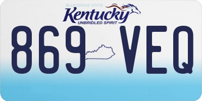 KY license plate 869VEQ