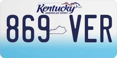 KY license plate 869VER