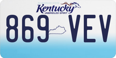 KY license plate 869VEV