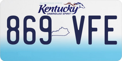 KY license plate 869VFE