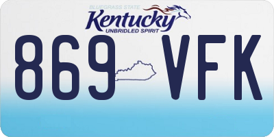 KY license plate 869VFK