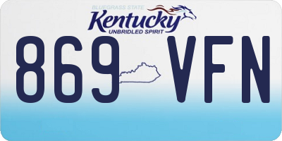 KY license plate 869VFN