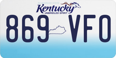 KY license plate 869VFO