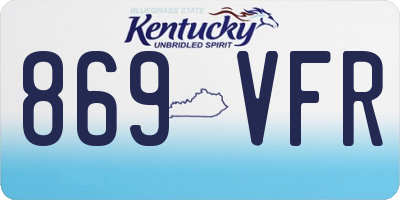 KY license plate 869VFR