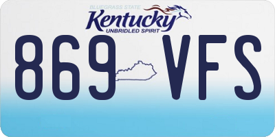 KY license plate 869VFS