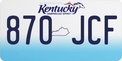 KY license plate 870JCF