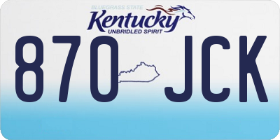 KY license plate 870JCK