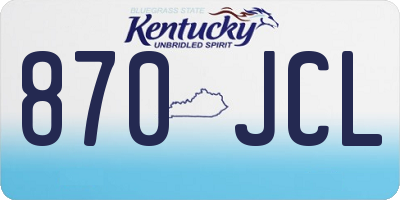 KY license plate 870JCL