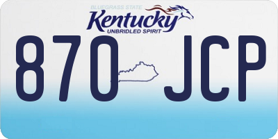 KY license plate 870JCP