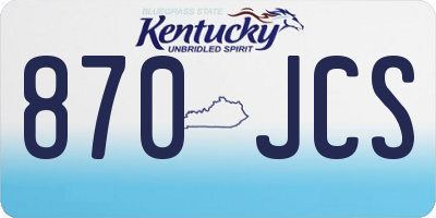 KY license plate 870JCS