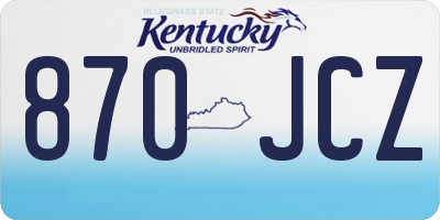 KY license plate 870JCZ