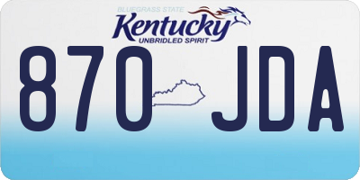 KY license plate 870JDA