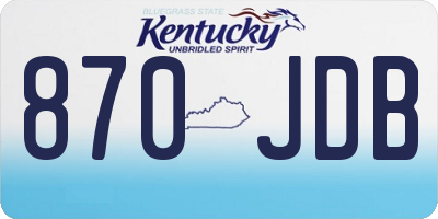 KY license plate 870JDB