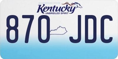 KY license plate 870JDC