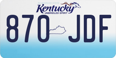 KY license plate 870JDF
