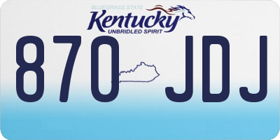 KY license plate 870JDJ