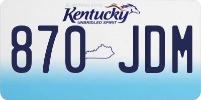 KY license plate 870JDM