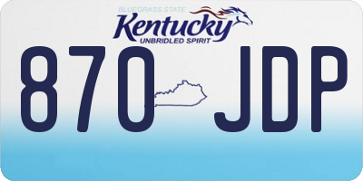 KY license plate 870JDP