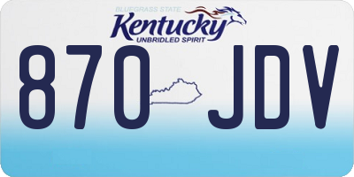 KY license plate 870JDV