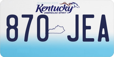 KY license plate 870JEA