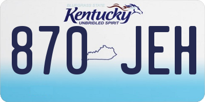KY license plate 870JEH