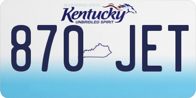 KY license plate 870JET