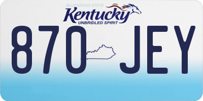 KY license plate 870JEY