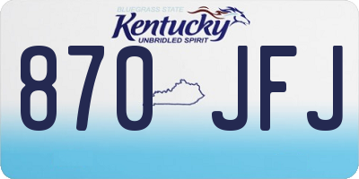 KY license plate 870JFJ