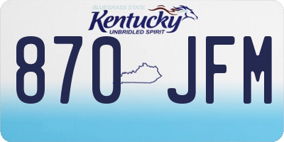 KY license plate 870JFM