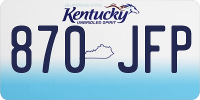 KY license plate 870JFP