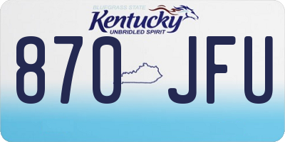 KY license plate 870JFU