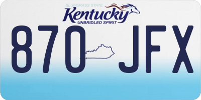 KY license plate 870JFX